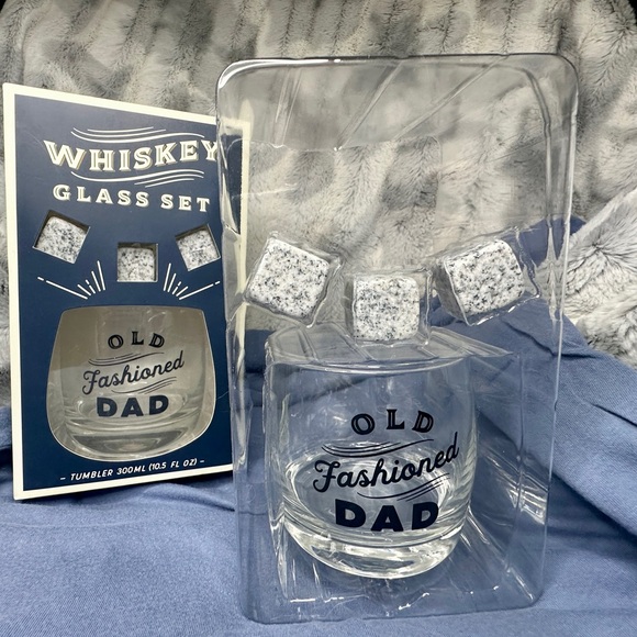 Noble Supply Co. ~ Whiskey ‘Old Fashioned Dad’ Glass Set with Whiskey Stones - Picture 2 of 7
